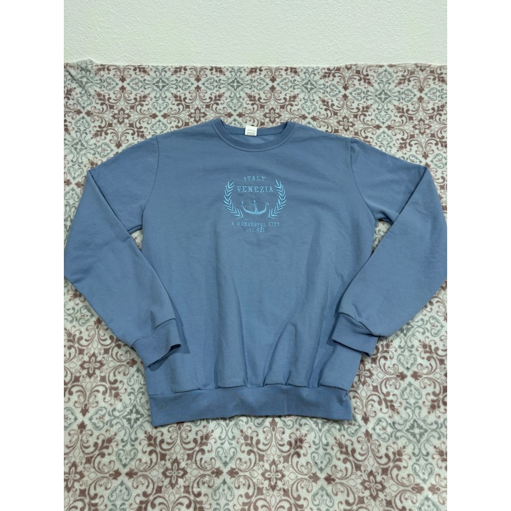 Sublima Italy Venezia Sweatshirt Blue XXL Embroidered Gondola Crewneck Made Ital